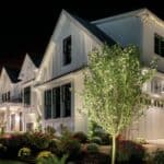 Outdoor lighting on a house