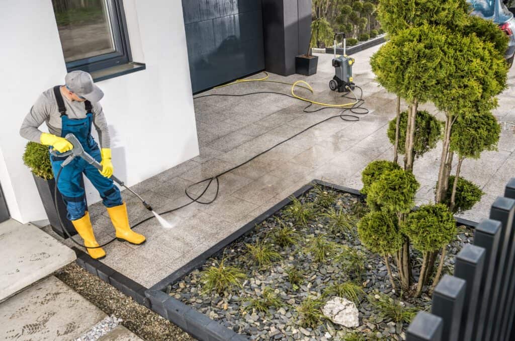 Pressure washing for curb appeal