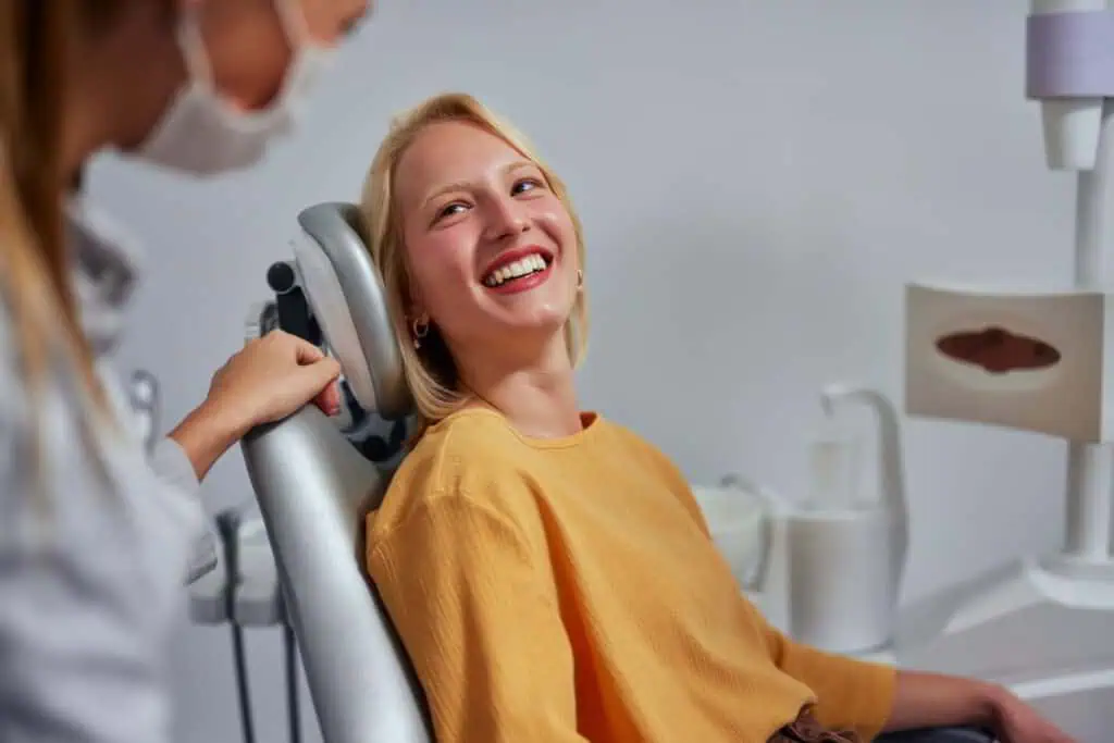 Woman at the Dentist for bruxism