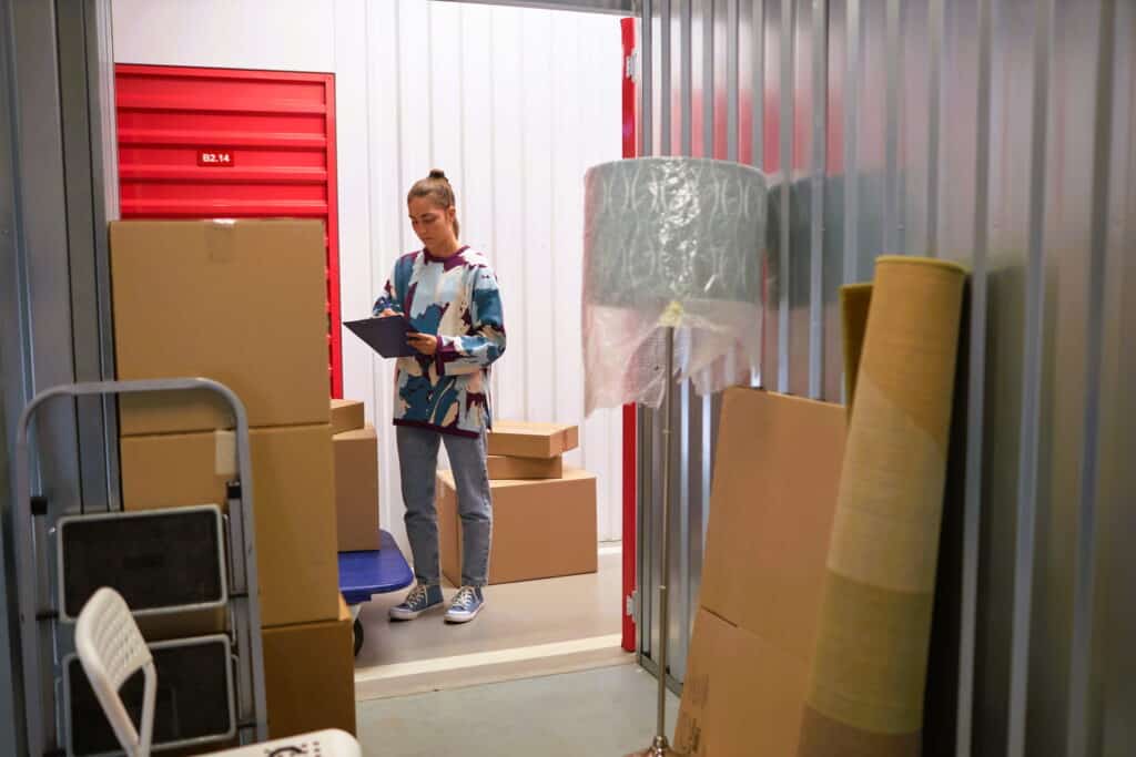 storing items in the proper size storage unit 