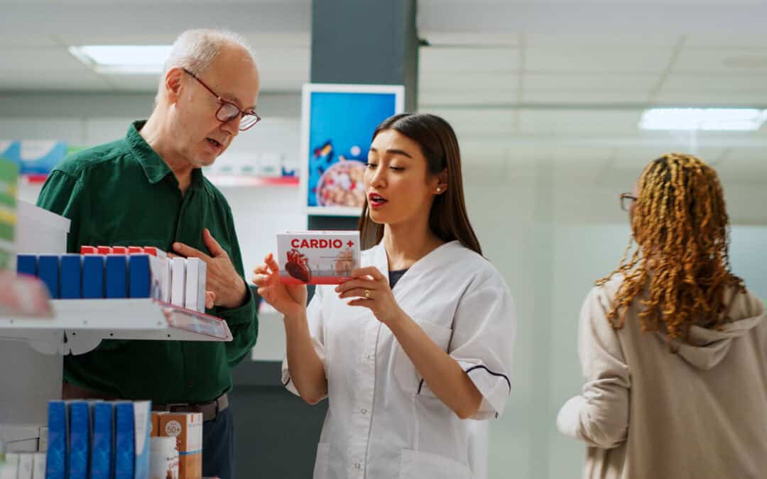 Man getting help from a pharmacist