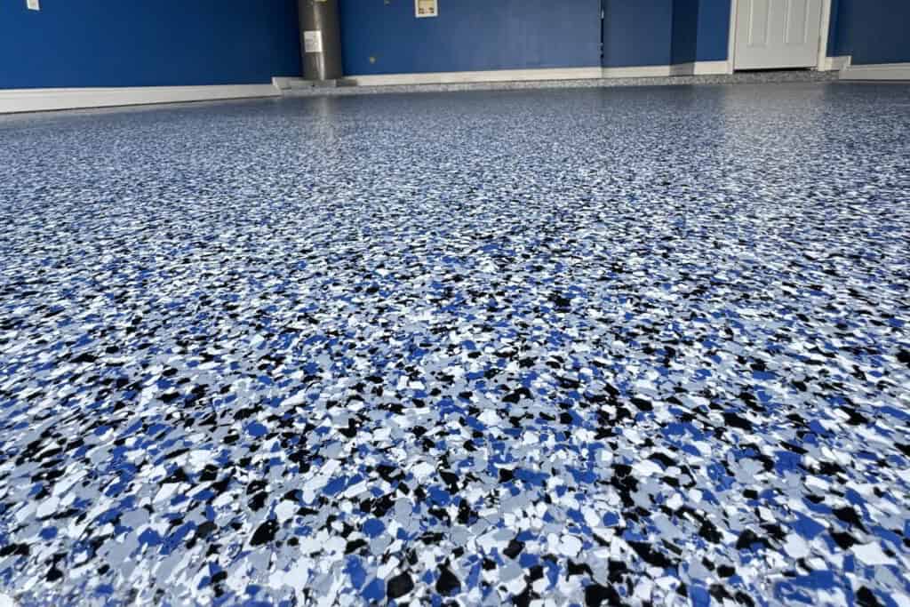 10 Benefits of Epoxy Flooring for Garages 2 blue concrete coating service for garages