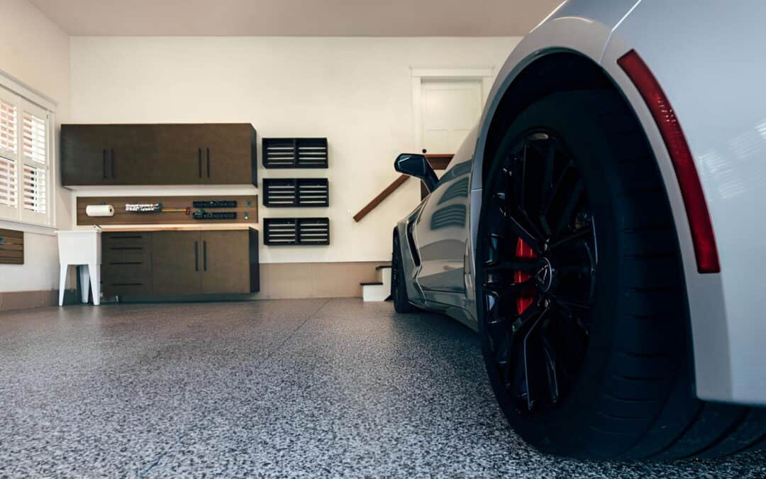 Epoxy flooring in a garage